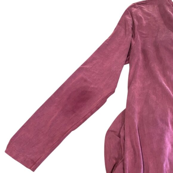 Eileen Fisher Crewneck Long Sleeve Cupro Blend Midi Dress in Jam Sz S #275D - Picture 6 of 9